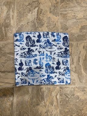 Blue and White Western Print lovey